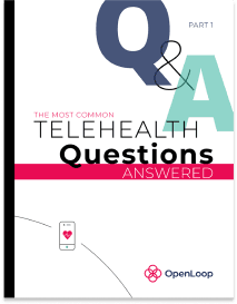 Image graphic of title page for the whitepaper The Most Common Telehealth Questions Answered