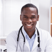 black male provider smiling