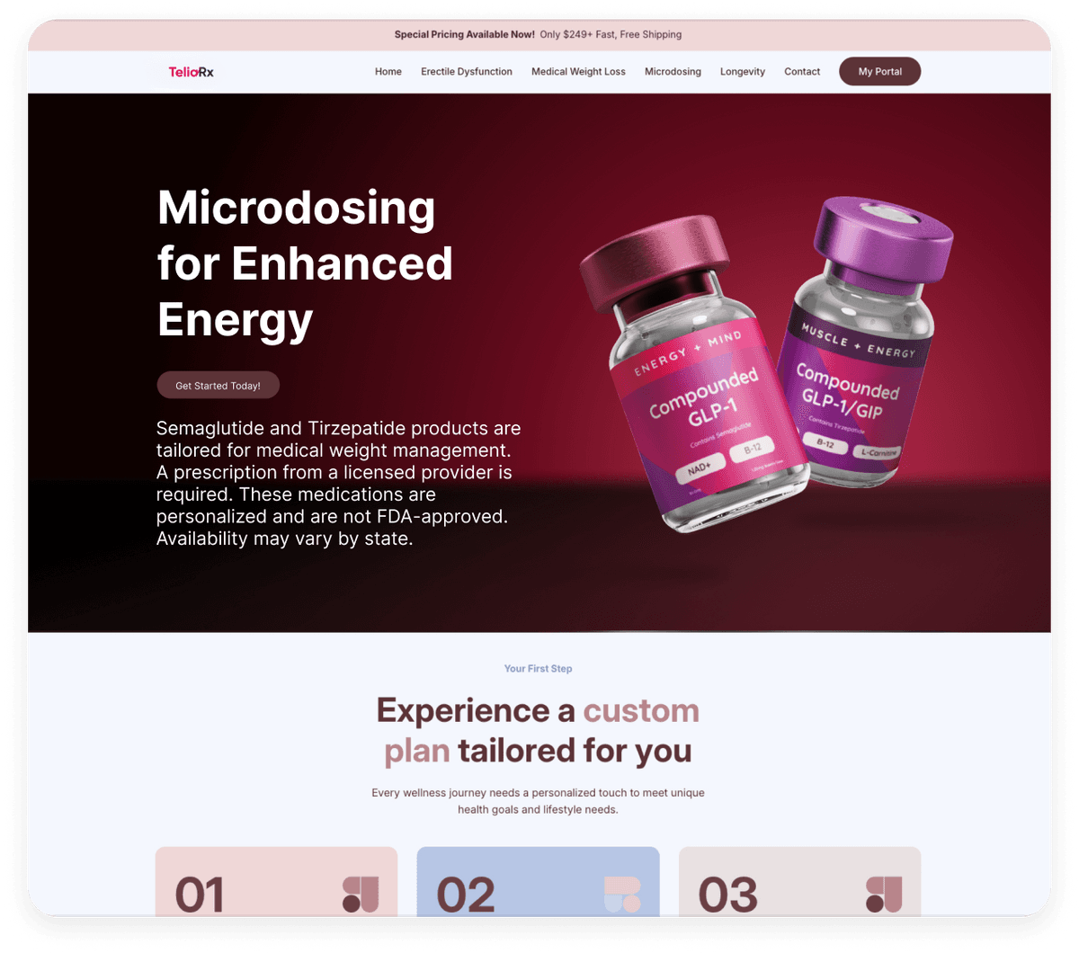 Generated branded patient website preview